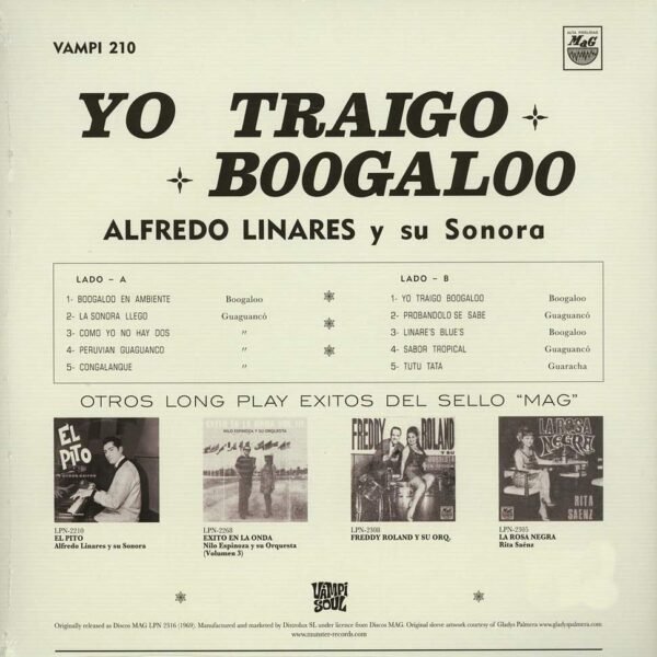 ALFREDO LINARES Y SU SONORA - YO TRAIGO BOOGALOO Vinyl Record